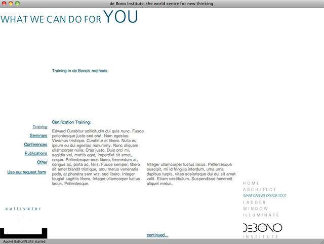 De Bono Institute training page