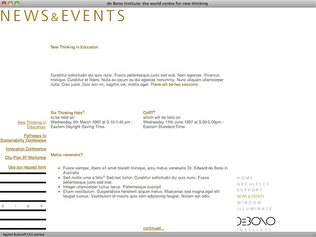 De Bono Institute news page