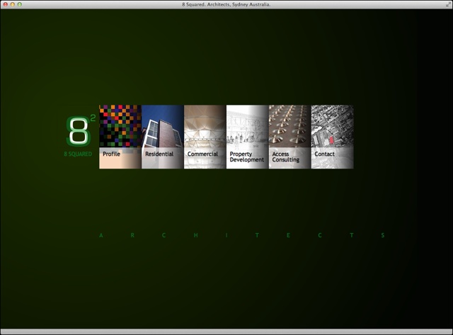 8-squared architects website entry page