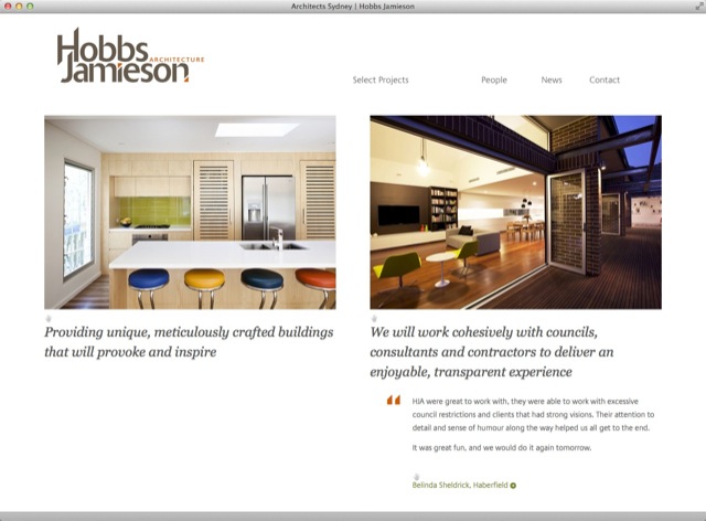 Hobbs Jamieson Architect website design - entry template2
