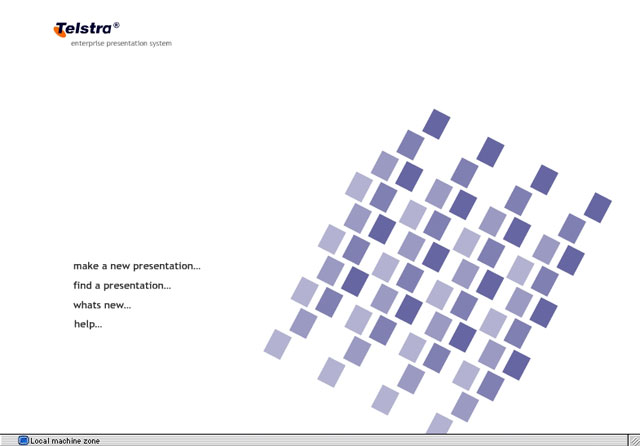 Telstra Enterprise Presentation System homepage