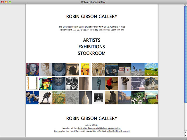 Robin Gibson Gallery homepage