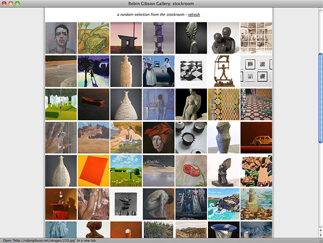 Robin Gibson Gallery stockroom page