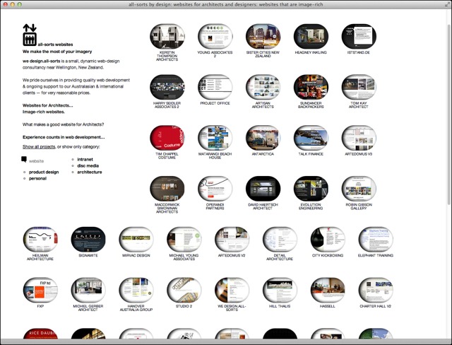 all-sorts website project list