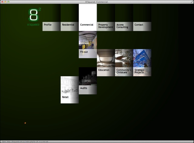 8-squared architects website project list page