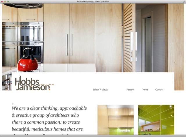 Hobbs Jamieson Architect website design - entry template