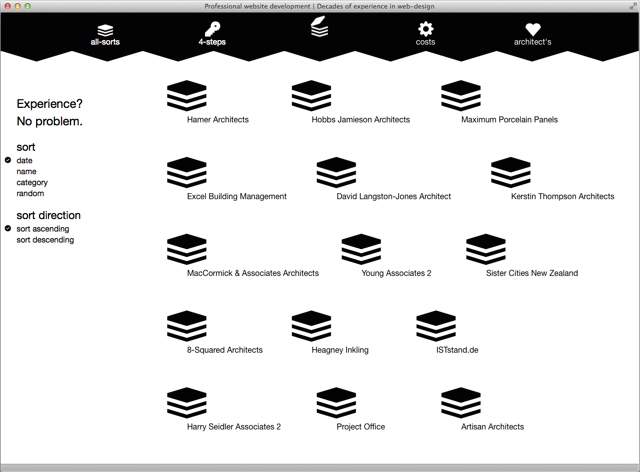 all-sorts website: project list