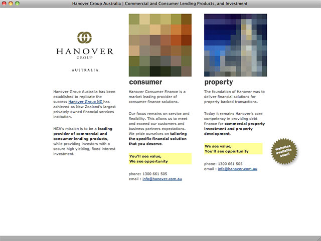 Hanover Australia homepage