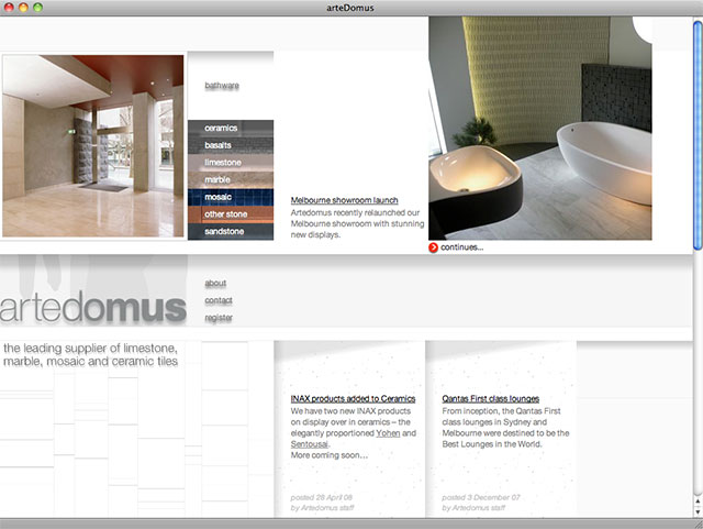 Artedomus v2 homepage