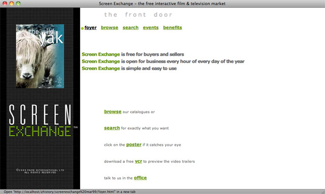 Screen Exchange homepage